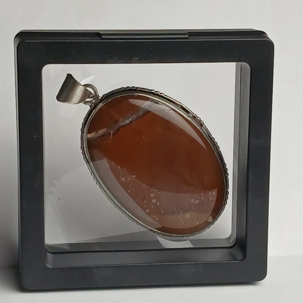 Brown Agate Oval Pendant - Brown Stone Pendant